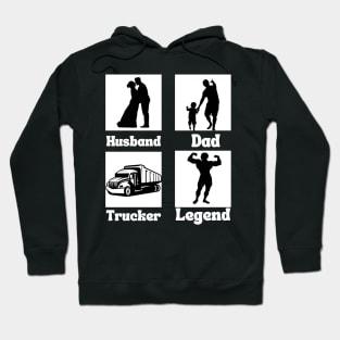 Husband dad trucker legend Hoodie